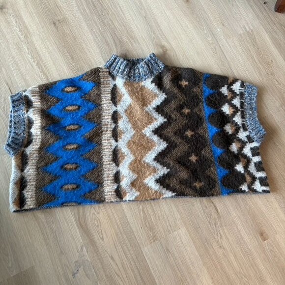 Free People Timber Trail Wool Alpaca Cape Poncho  XS - Picture 2 of 10